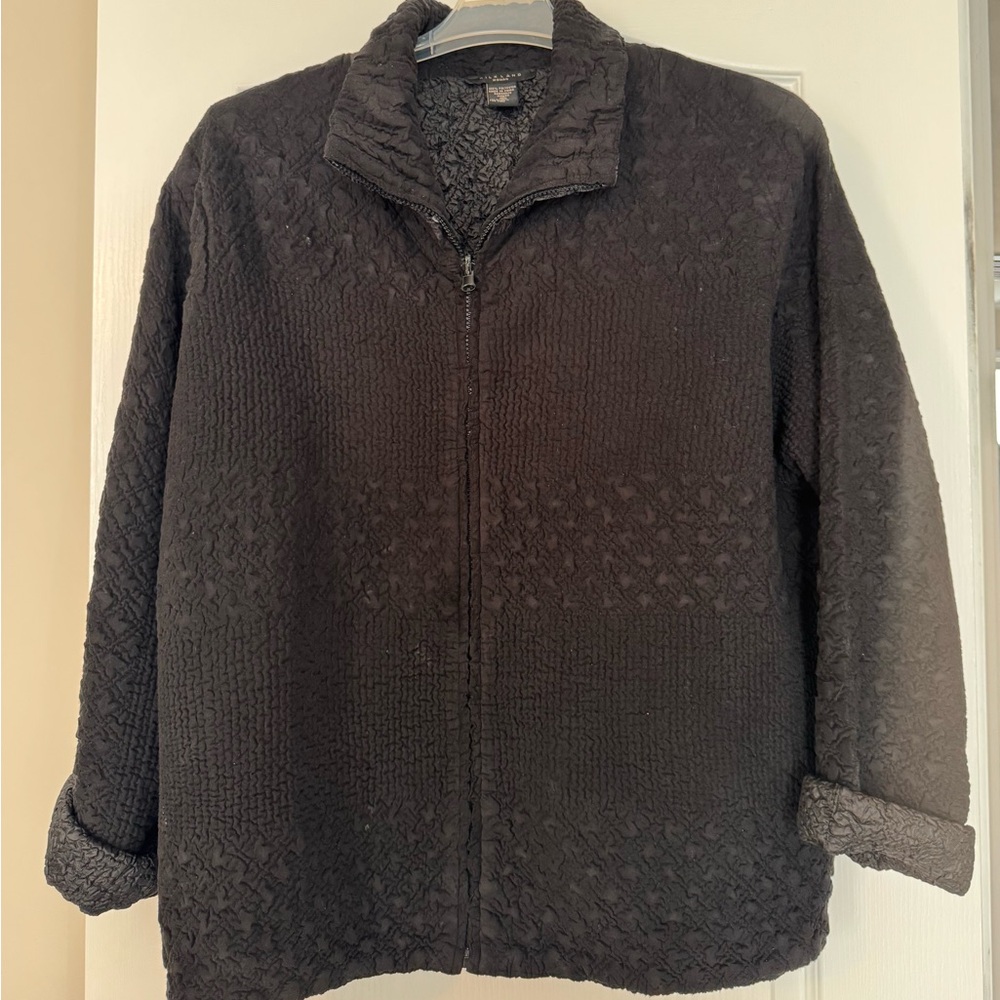 SilkLand Woman Black Textured Jacket